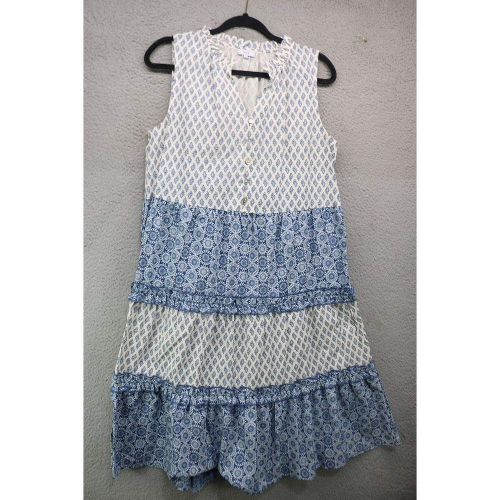 Voy Sleeveless Mixed Prints Tiered Midi Dress-Large-Boho-Peasant-Prairie